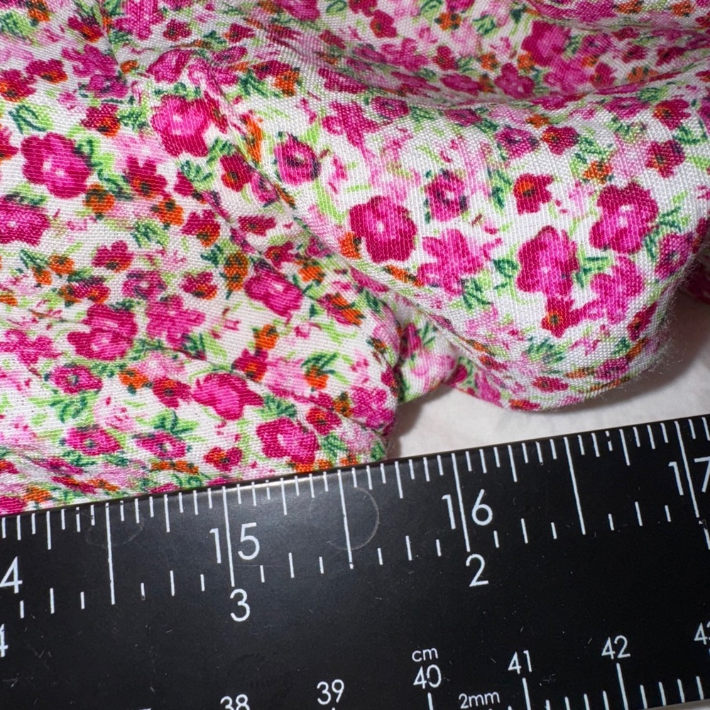 Astr Floral Print Puff Sleeve Dress Magenta Lime Ditsy XS - Picture 12 of 14